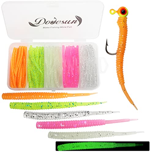 Dovesun Trout Fishing Lures Kit - Soft Plastic 100Pcs