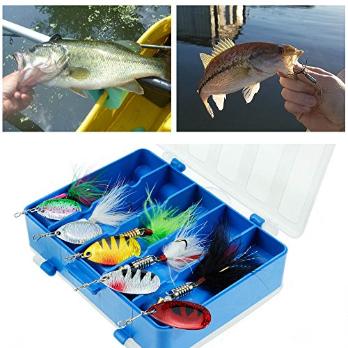 10pc Spinner Lure Kit for Bass, Trout & Salmon
