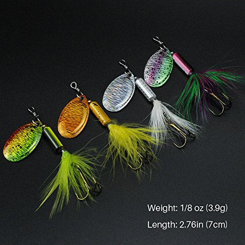 10pc Spinner Lure Kit for Bass, Trout & Salmon
