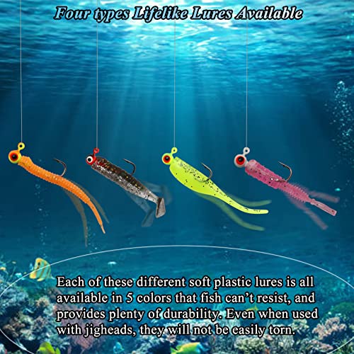 Dovesun Trout Fishing Lures Kit - Soft Plastic 100Pcs