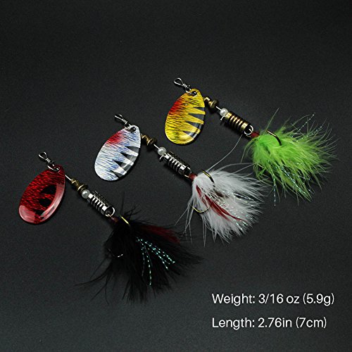 10pc Spinner Lure Kit for Bass, Trout & Salmon