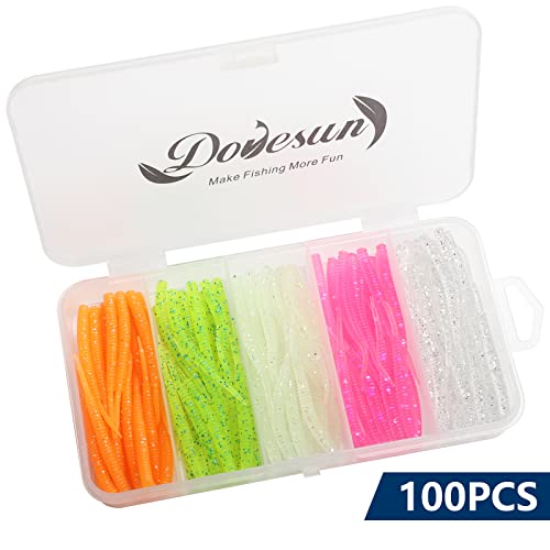 Dovesun Trout Fishing Lures Kit - Soft Plastic 100Pcs
