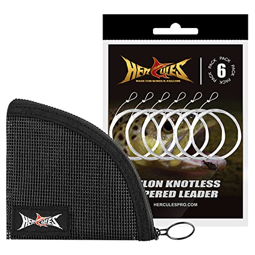 HERCULES Pre-Tied Trout Fly Fishing Leaders 6 Pack