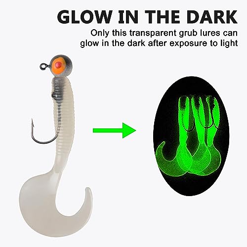 OROOTL Crappie Jigs Soft Grub Lures Set