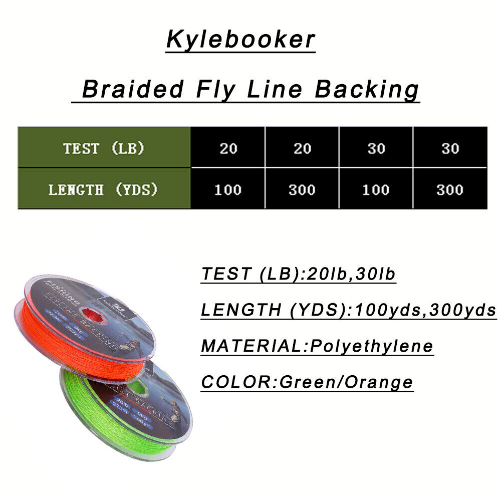 Orange Braided Fly Line Backing 20/30LB 100/300Yards