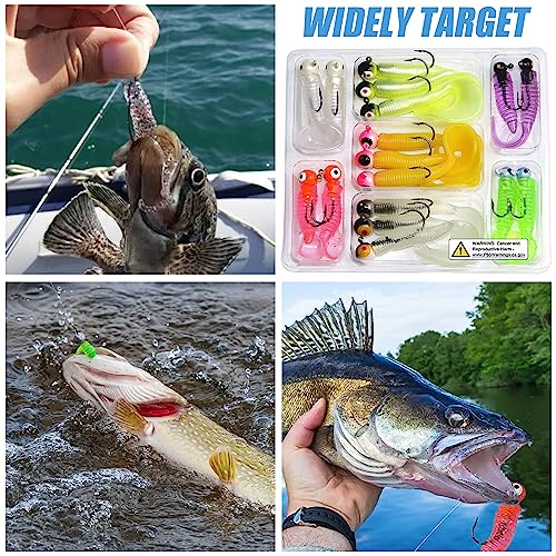 OROOTL Crappie Jigs Soft Grub Lures Set