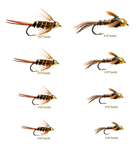 24 Essential Trout Flashback Nymph Fly Fishing Flies