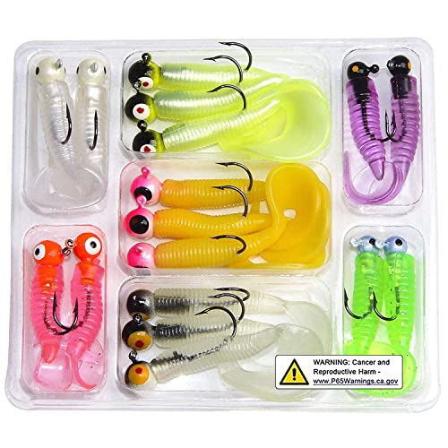 OROOTL Crappie Jigs Soft Grub Lures Set