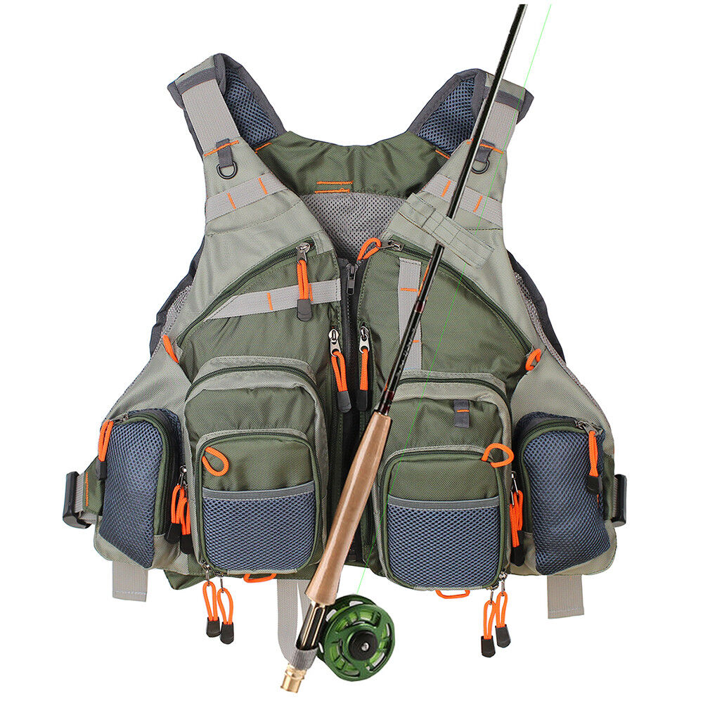 Men's Adjustable Size Fly Fishing Vest Pack, Breathable
