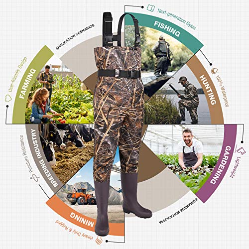 HISEA Fishing Waders with Boots Waterproof for Trout