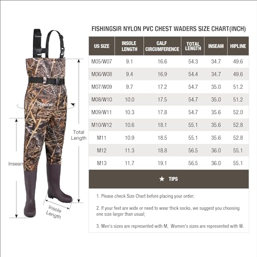 HISEA Fishing Waders with Boots Waterproof for Trout