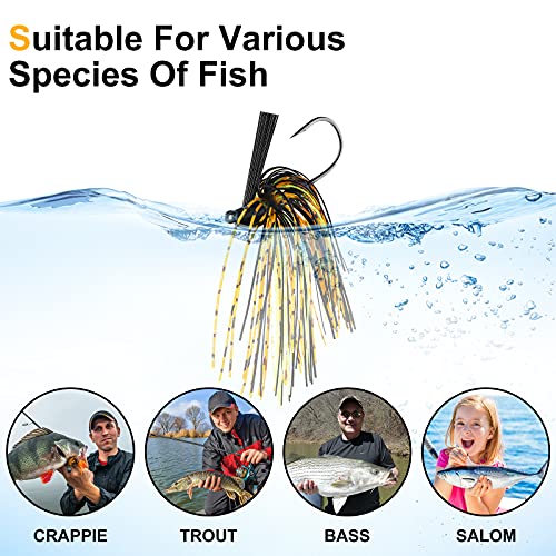 Colorful Bass Jigs Weedless Football Swimbait Flipping Jigs