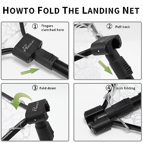 GOODCAT Fly Fishing Landing Net - Rubber Mesh Trout