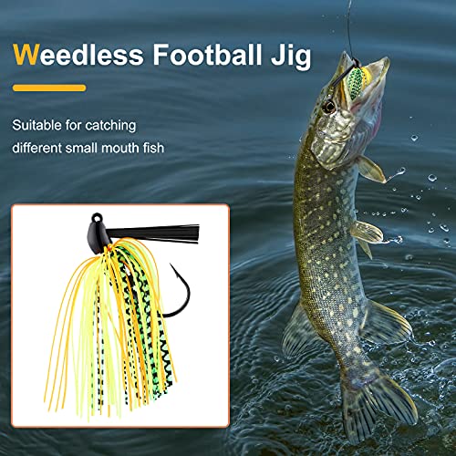 Colorful Bass Jigs Weedless Football Swimbait Flipping Jigs