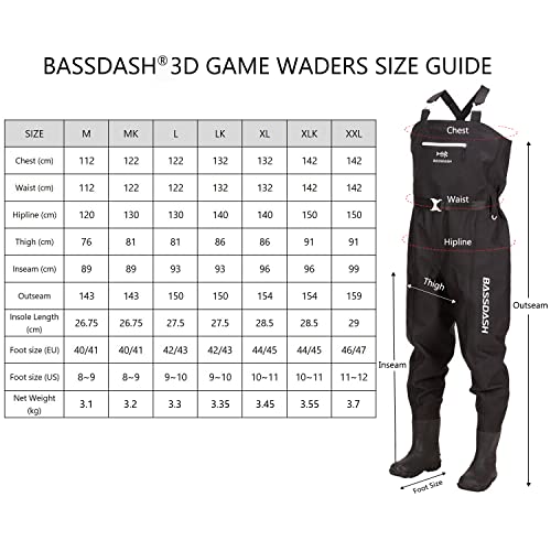 3D Boot Foot Trout Fishing Chest Waders
