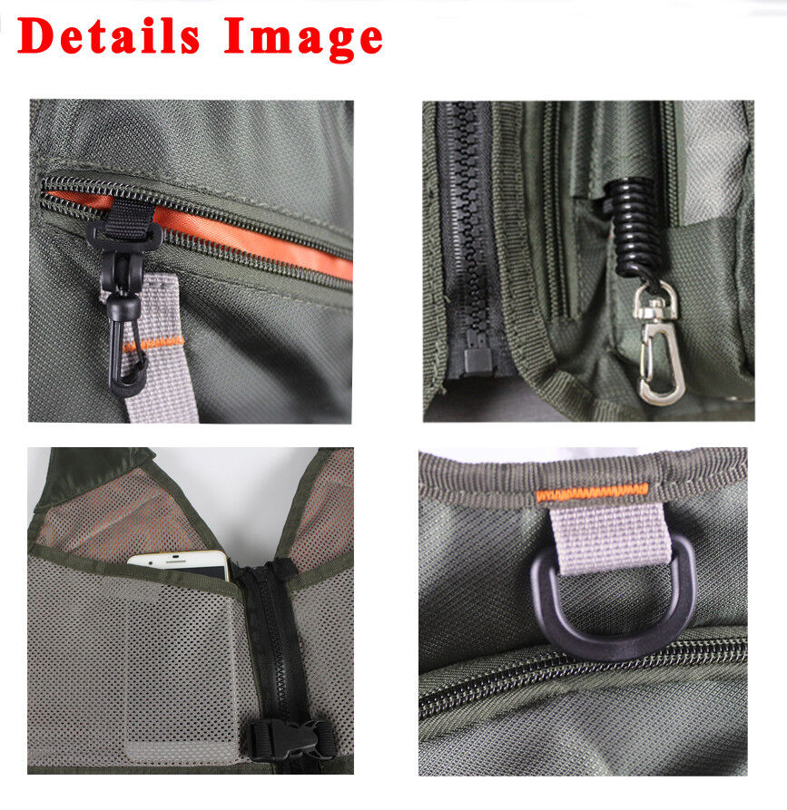Adjustable Multi-pocket Fly Fishing Vest with Backpack