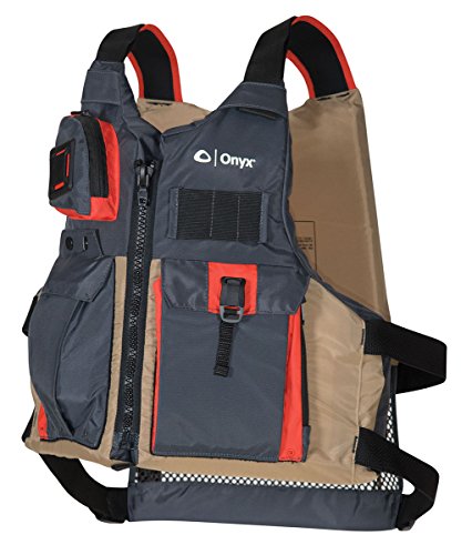 Onyx Kayak Fishing Vest - Adult Universal - Tan/Grey