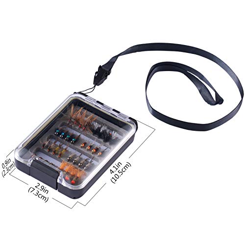 32 Barbless Trout Flies in Waterproof Fly Box
