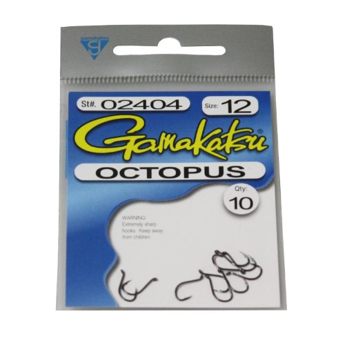 10-Pack Gamakatsu 02404 Octopus Nsb 12 Trout Fishing