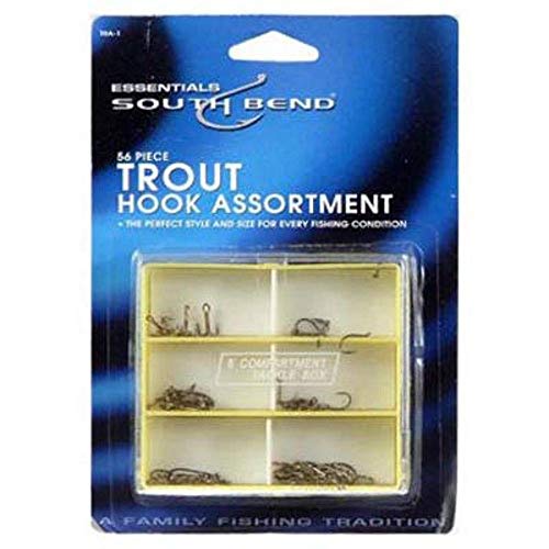 South Bend 56-Piece Trout Hook Assortment for Fishing