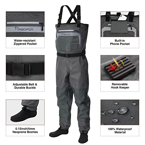 Piscifun Stockingfoot Chest Waders for Men/Women