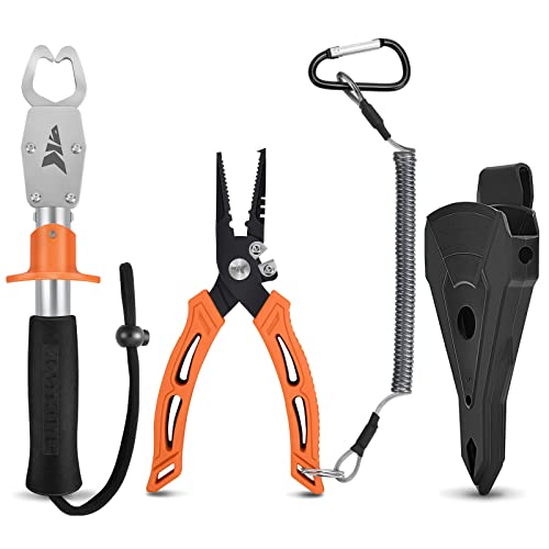 KastKing Trout Fishing Pliers with Fish Gripper, Split Ring