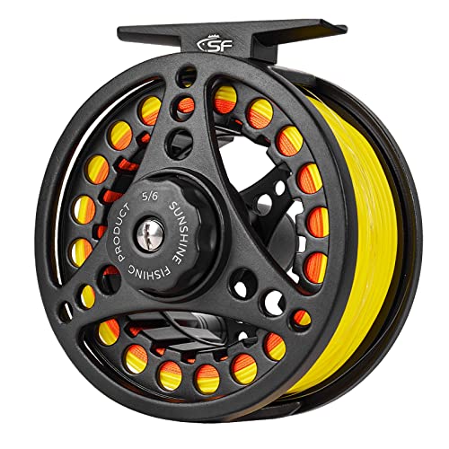 SF Large Arbor Fly Reel 5/6wt Combo - Matt Black/Yellow