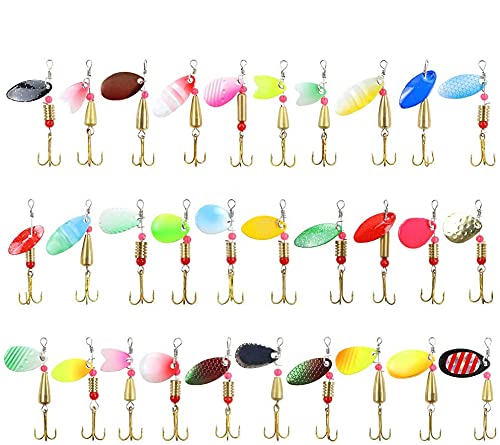 30-Piece Assorted Metal Lures for Trout Fishing