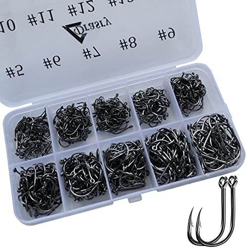 Premium Black Trout Fishing Hooks Set (Size Range: 5 to 14)