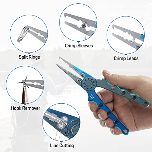 Piscifun Saltwater Fishing Pliers with Split Ring, Hook Remover
