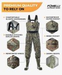 Foxelli Camo Chest Waders for Fishing and Hunting