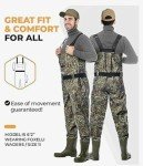 Foxelli Camo Chest Waders for Fishing and Hunting