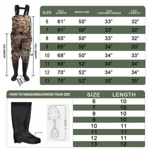 Waterproof Bootfoot 2-Ply Chest Waders for Fishing