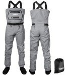 Foxelli Camo Stockingfoot Breathable Waders for Trout Fishing