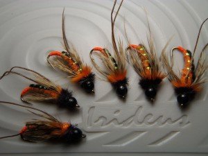 Custom Stormy Orange Caddis Trout Fishing Flies