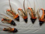 Custom Stormy Orange Caddis Trout Fishing Flies