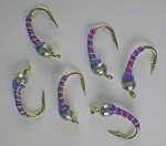 Silver Purple Zebra Midge Tungsten Nymphs for Trout