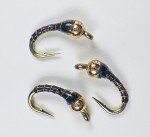 Chocolate Gold Zebra Midge Tungsten Nymphs for Trout