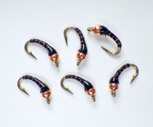 Copper Black Zebra Midge Tungsten Nymph Flies