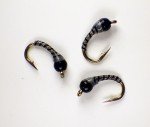 Blue Dun Zebra Midge Tungsten Nymphs for Trout
