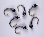 Blue Dun Zebra Midge Tungsten Nymphs for Trout