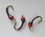 Black and Red Zebra Midge Tungsten Nymphs for Trout