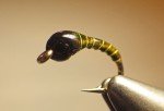 Olive Zebra Midge Tungsten Nymphs #20 Flies