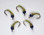 Olive Zebra Midge Tungsten Nymphs #20 Flies
