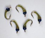 Olive Zebra Midge Tungsten Nymphs #20 Flies