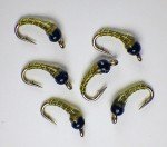 Olive Zebra Midge Tungsten Nymphs #20 Flies
