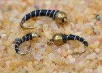 Black Zebra Midge Nymph Flies - 1 Dozen