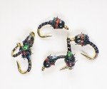 UV Black Mirage Frenchie Tungsten Nymphs for Trout