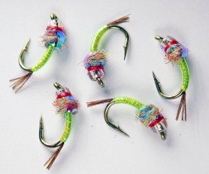 Chartreuse Rainbow Warrior Nymphs for Trout Fishing