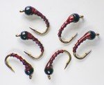 Blood Red Zebra Midge Tungsten Nymphs for Trout